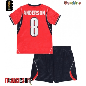 Inghilterra Elliot Anderson #8 Seconda Maglia Bambino Mondiali 2026 Manica Corta (+ Pantaloni corti)